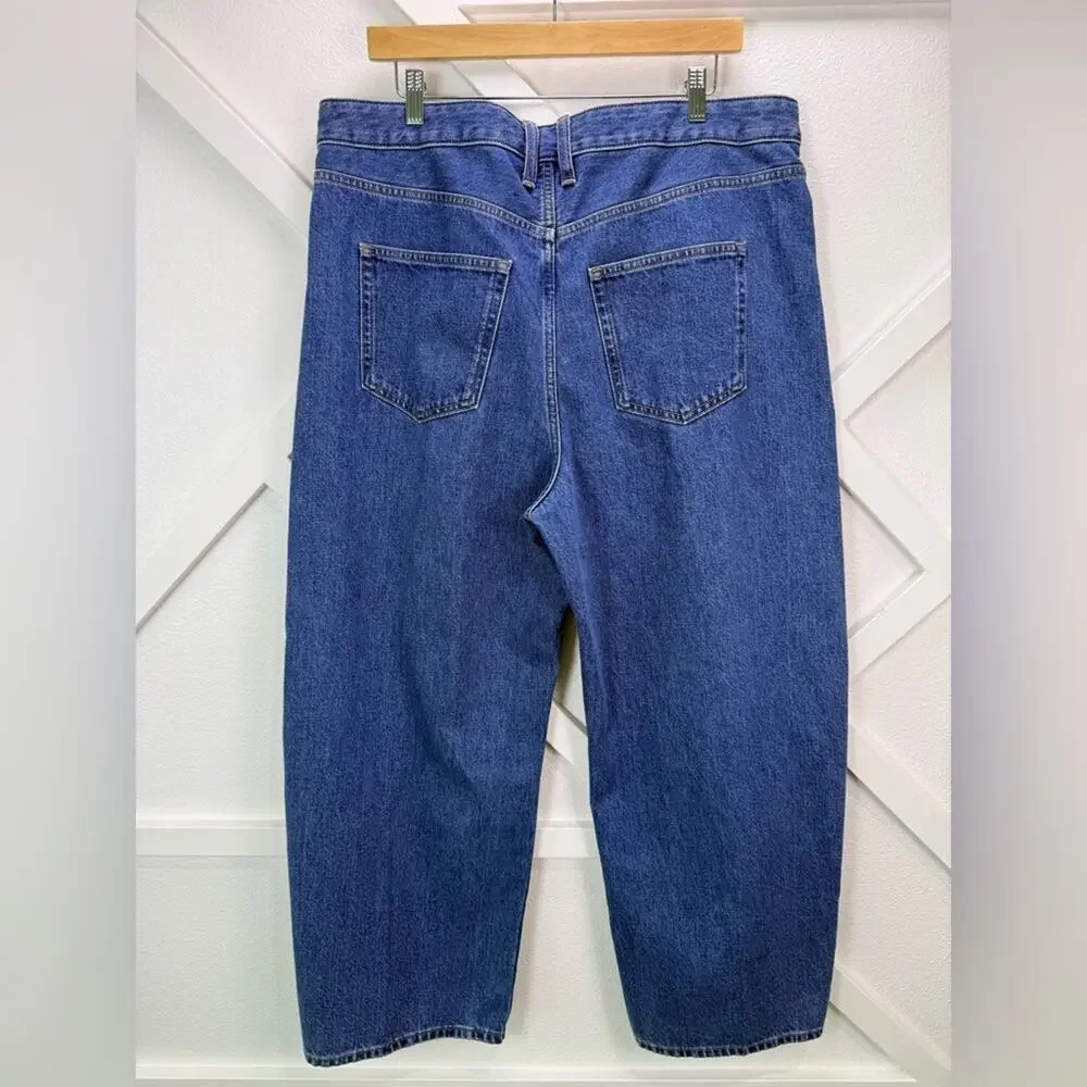 NWT J. Crew Barrel Leg Jean Relaxed Rigid Denim Elaine Wash Size 32 CK152